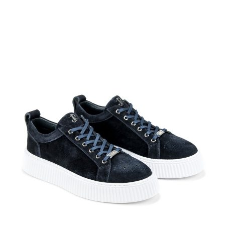 Muške kožne plitke patike John-Richardo-20268 plave ravne